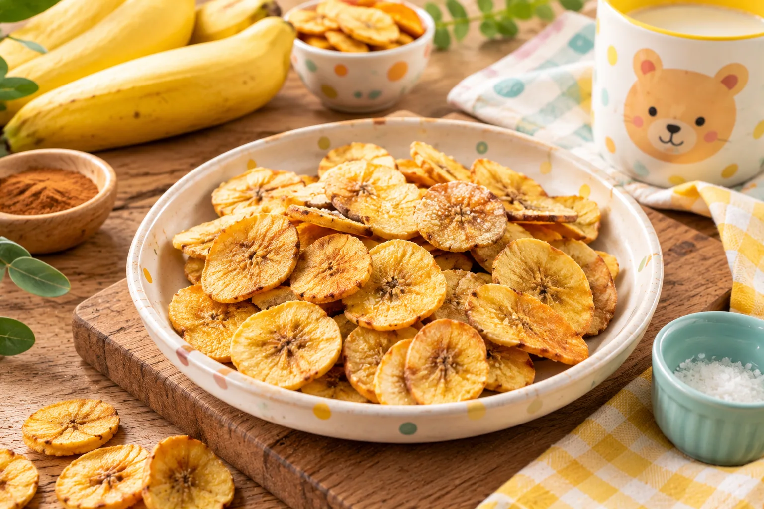 Chips de plátano crujientes al horno 🍌