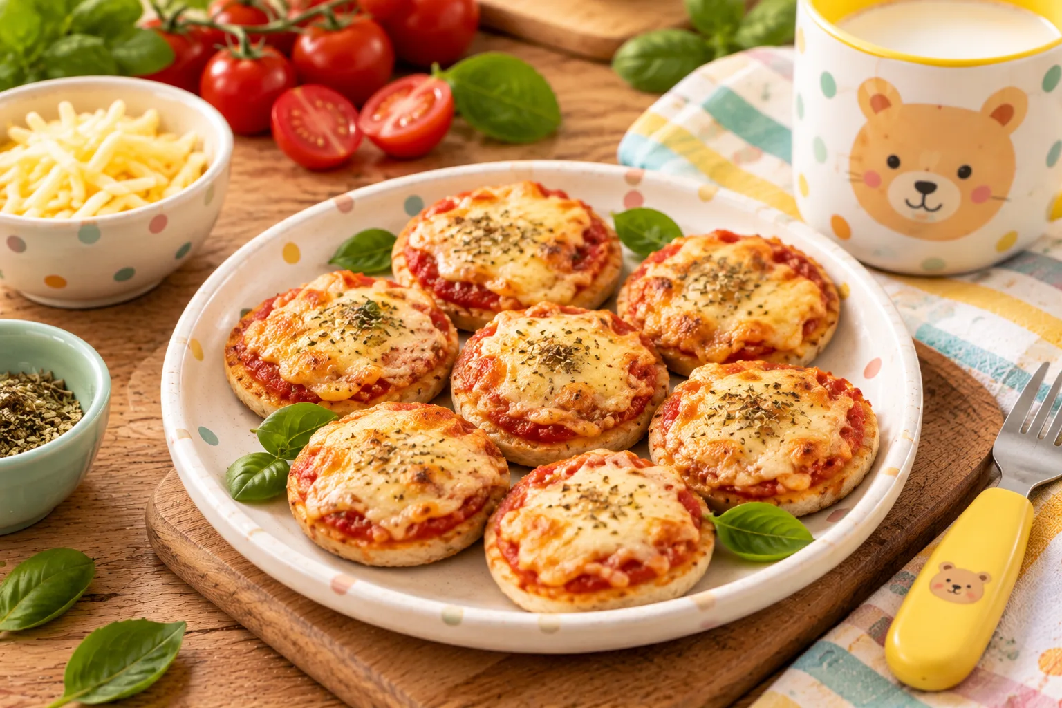 Mini pizzas de queso en 8 minutos 🧀